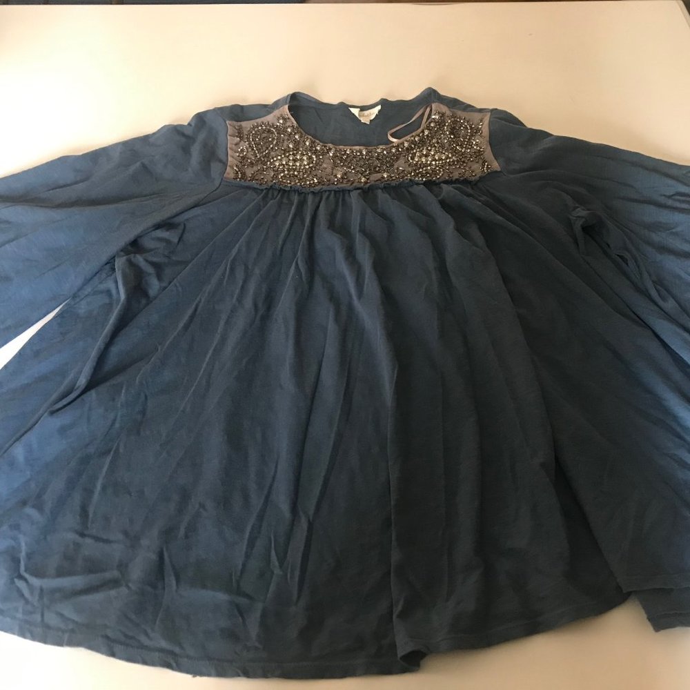 Anthropologie Deletta embellished BOHO shirt med